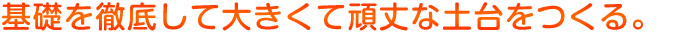 基礎を徹底して大きくて頑丈な土台をつくる。